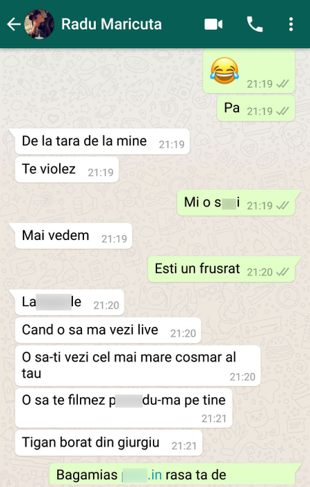 Ameninţările pe care Maricuţa i le-ar fi adresat lui Răzvan de la Giurgiu