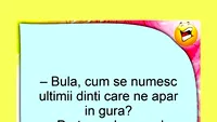 BANC | Bulă, cum se numesc ultimii dinți care ne apar în gură?