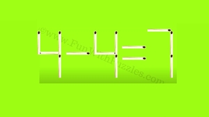 Test IQ exclusiv pentru genii | Mutați un chibrit pentru a corecta 4-4=7