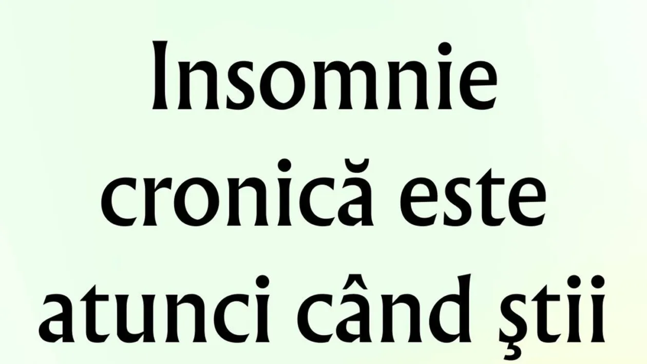 BANCUL ZILEI | Ce este insomnia cronică