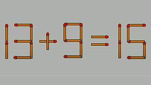 Test de inteligență cu chibrituri | Corectați 13+9=15, mutând un singur băț