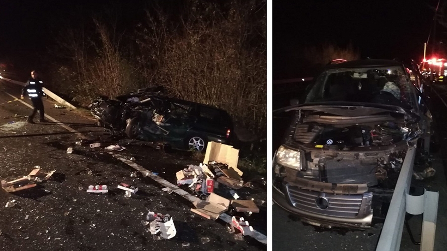 Accident teribil în Hunedoara, după ce două mașini s-au ciocnit frontal: sunt 7 răniți. Ce au aflat polițiștii despre șoferul care a făcut depășirea riscantă
