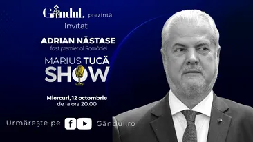Marius Tucă Show începe miercuri, 12 octombrie, de la ora 20.00, live pe gândul.ro