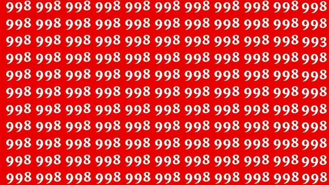 Test de perspicacitate | Nu toate numerele din această poză sunt 998. Găsiți-l pe cel diferit!