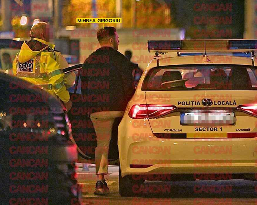 Mihnea Grigoriu, urcat în mașina Poliției