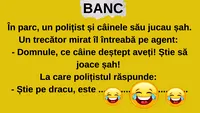 BANCUL ZILEI | Polițistul și câinele șahist