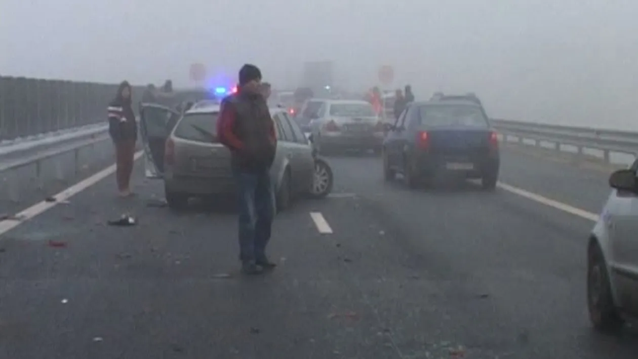 Accident in lant pe DN 1! Zece masini s-au ciocnit, traficul a fost deviat