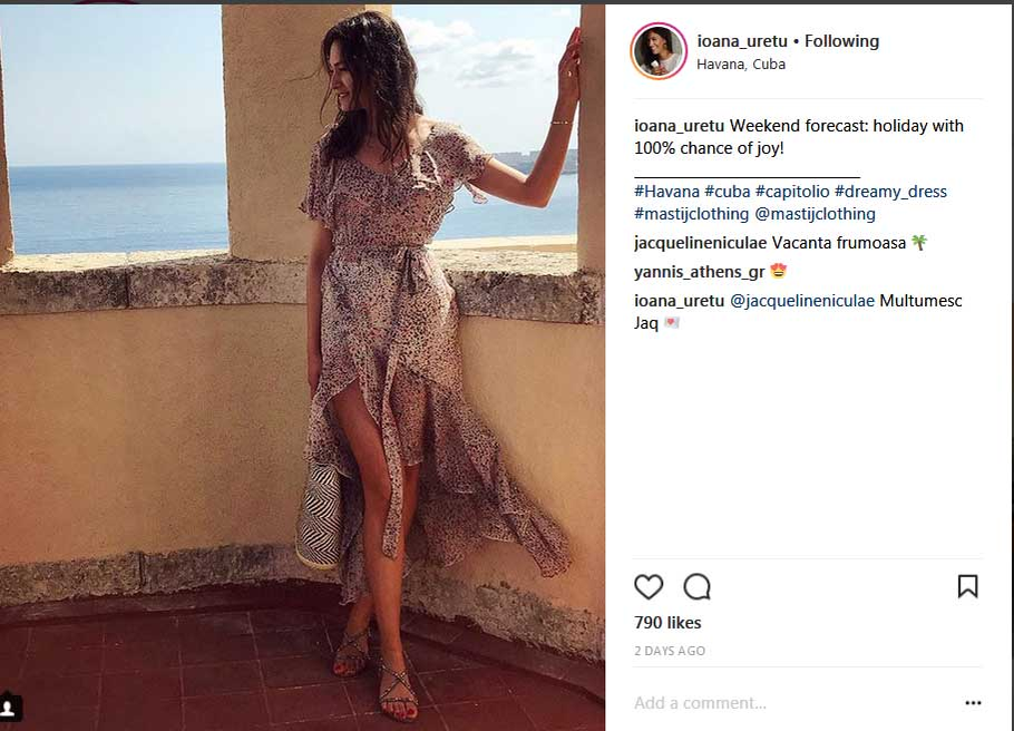 Ioana și Ștefan au postat pe Instagram instantanee din vacanța petrecută în Cuba