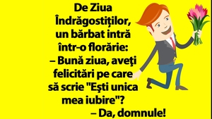 Bancul de Sfântul Valentin | De Ziua Îndrăgostiților, un bărbat intră într-o florărie