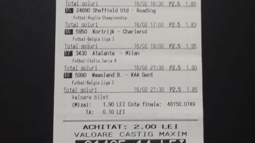 Noroc fantastic pe un bărbat din Horezu! A pus 2 lei la pariuri și a câștigat 50.000 de euro!