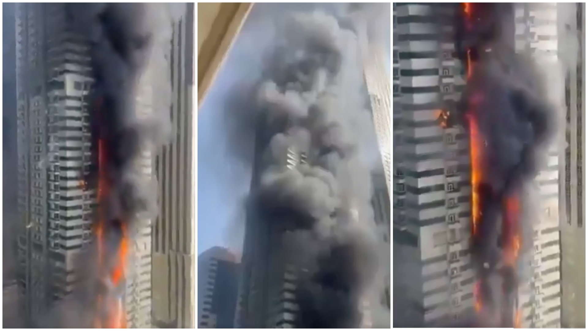 Incendiu de proporții la Dubai Marina! Momentul în care una dintre cele mai înalte clădiri a luat foc + 4.000 de persoane evacuate