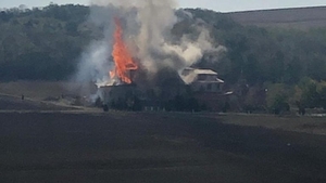 Incendiu puternic la o mănăstire din judeţul Constanţa
