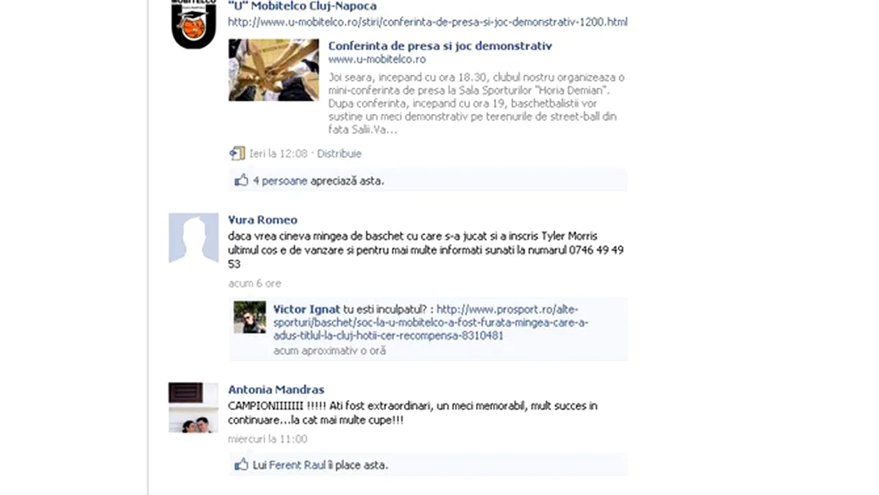 Un spectator a furat mingea de la finala campionatului de baschet