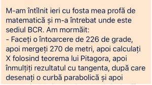 Bancul zilei | "M-am întâlnit ieri cu fosta mea profă de matematică"