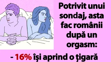 BANCUL ZILEI | Potrivit unui sondaj, asta fac românii după un orgasm