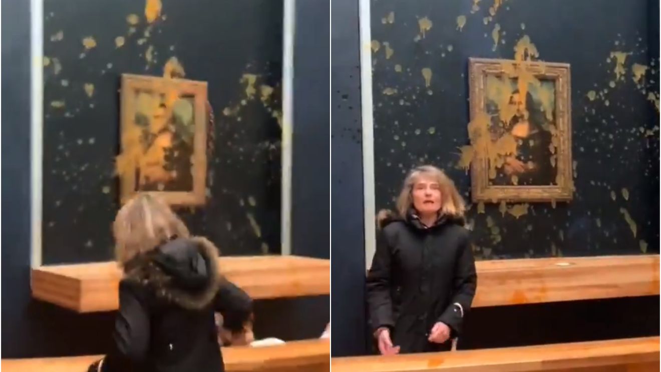 Cuvintele țipate de cele două femei care au atacat cu supă celebra pictură “Mona Lisa”. Vizatorii se uitau uimiți