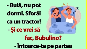 BANC | "Bulă, sforăi ca un tractor!"