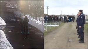 Marian Spânu, jandarmul de 40 de ani care s-a prăbușit în timp ce patrula, a fost înmormântat cu onoruri militare
