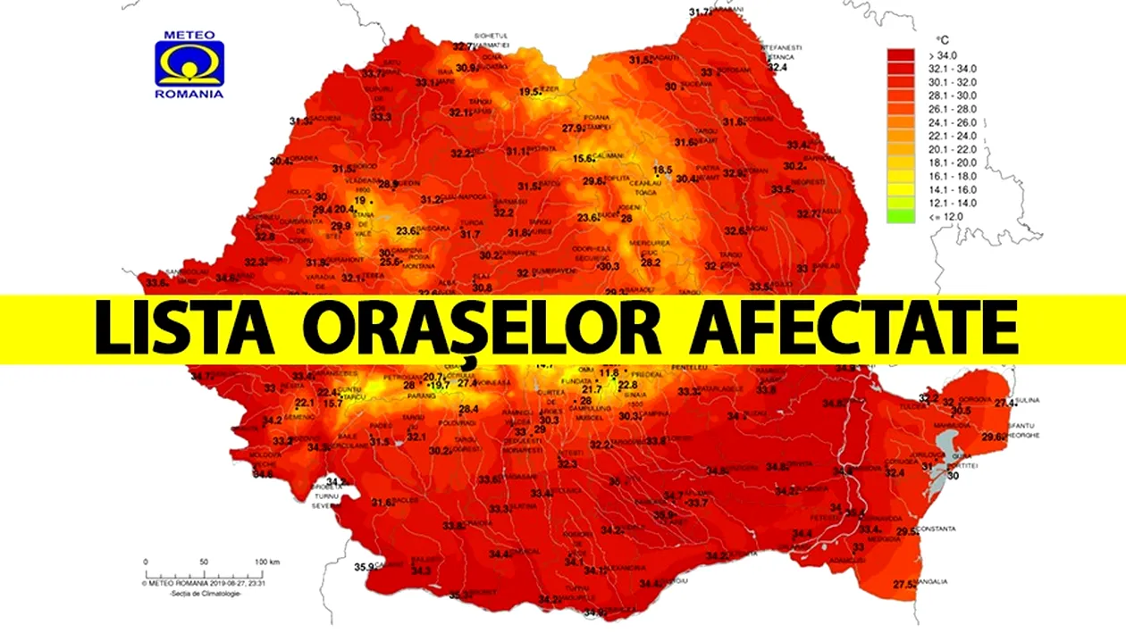 ANM, avertizare de vreme severă imediată. Lista orașelor din România afectate