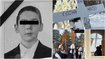 Imaginile durerii la înmormântarea lui Matei. Tatăl lui, preotul Cozma, a privit neputincios cum familia și-a luat adio de la micuț
