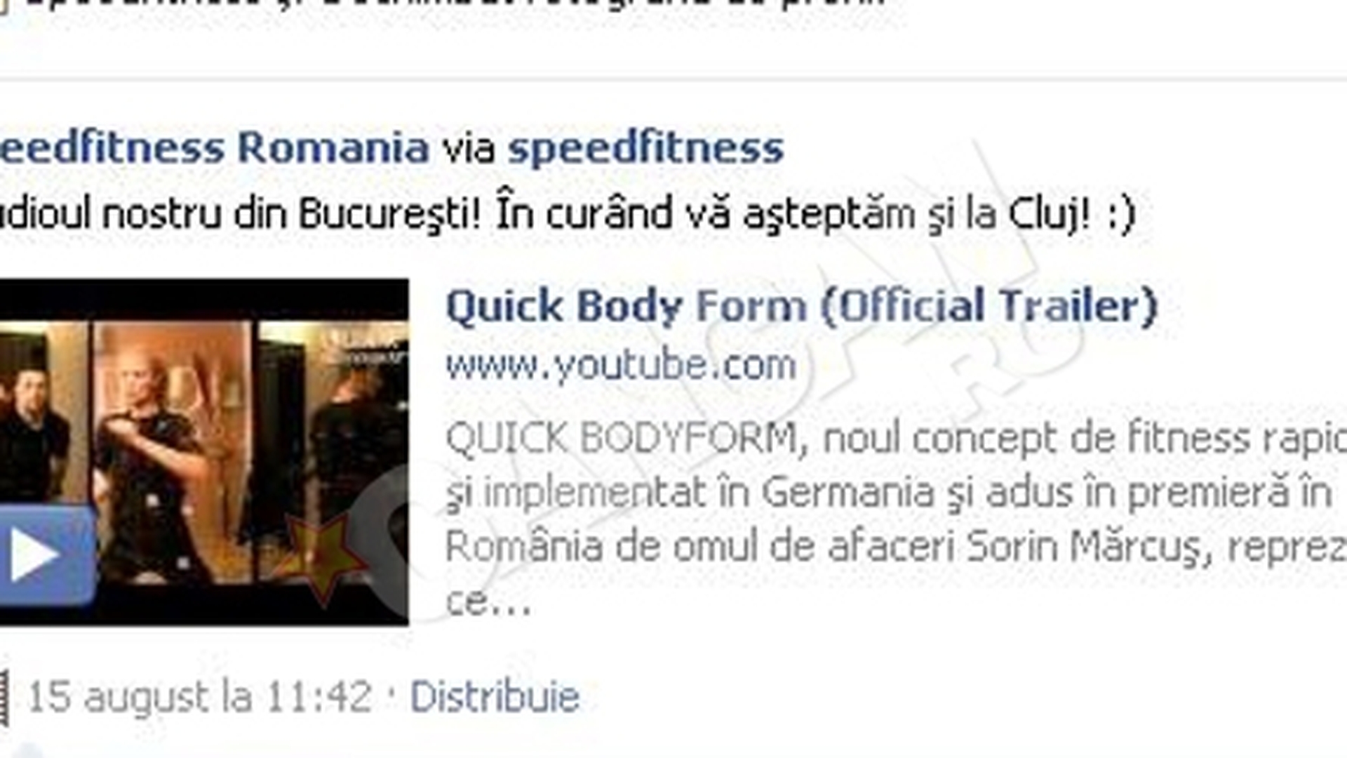 Sorin Marcus, suparat ca o sala de fitness se promoveaza cu ajutorul aparatului Quick BodyForm: "Vor sa-si faca publicitate pe munca mea"