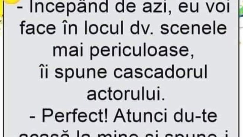BANCUL ZILEI | Actorul, cascadorul și scenele periculoase