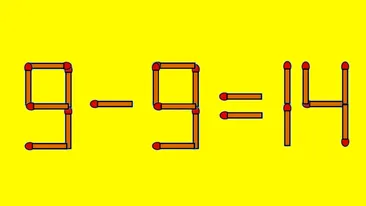 Test IQ cu chibrituri | Mutați un singur băț, pentru a corecta 9 - 9 = 14