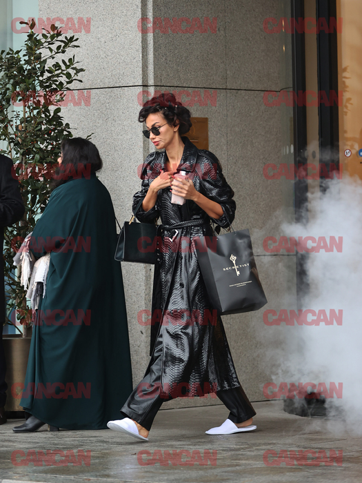 Mădălina Ghenea iese din Hotelul InterContinental Athenée Palace