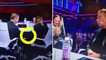 Delia Matache și Rocco Sifrredi, atingeri dubioase pe sub masă, la filmările iUmor. Imaginile difuzate din greșeală de Antena 1