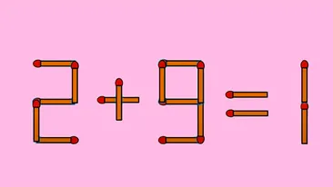 Test IQ exclusiv pentru genii | Corectați 2 + 9 = 1, mutând un singur chibrit