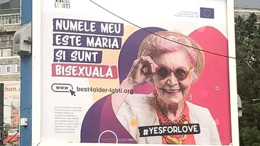 Numele meu este Maria și sunt bisexuală Surpriză: Cine e de fapt Maria, pensionară de pe panourile LGBTQ care au invadat România