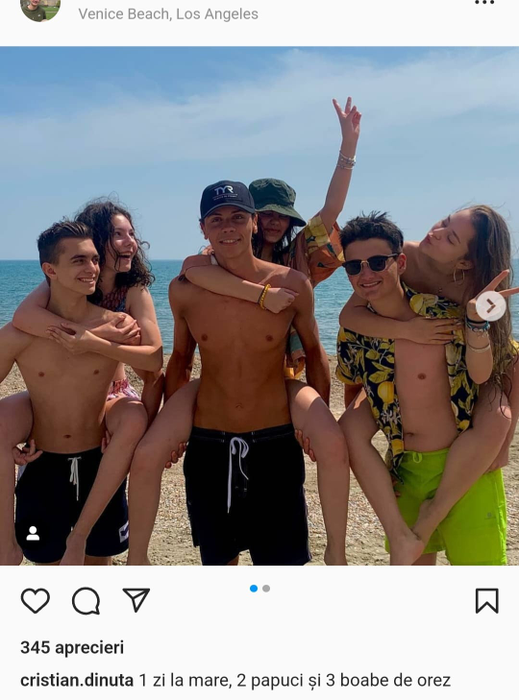 David Popovici și prietenii săi. Sursă foto: Instagram