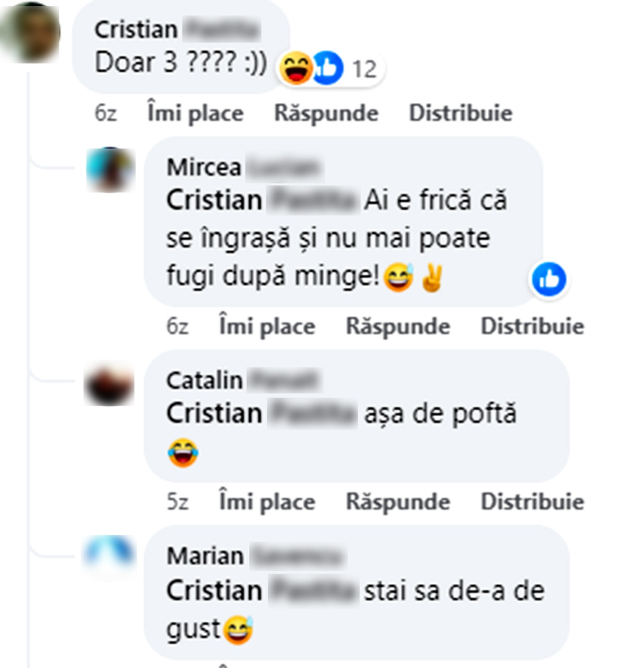 Ce comentariu i-a lăsat un român lui Cristiano Ronaldo, după ce l-a văzut cu o farfurie cu 3 mici, în față: 