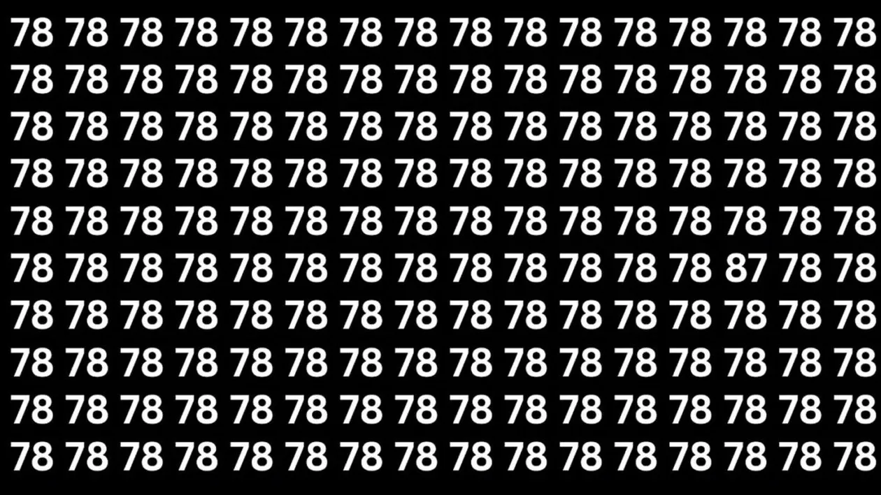 Iluzie optică virală | Găsește numărul '87' ascuns printre '78' în doar 7 secunde!