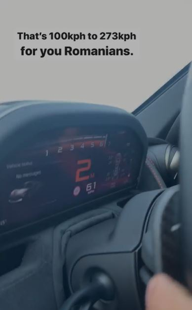 “Fostul cumnat” al Biancăi Drăgușanu, filmat în timp ce conduce cu peste 270 km/h pe A3. Cu ce bolid a înregistrat această performanță