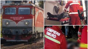 S-a îmbătat, a căzut pe șine, dar trenul a trecut peste el și a scăpat! Un bărbat din Teleorman a fost protejat de „Dumnezeul bețivilor”