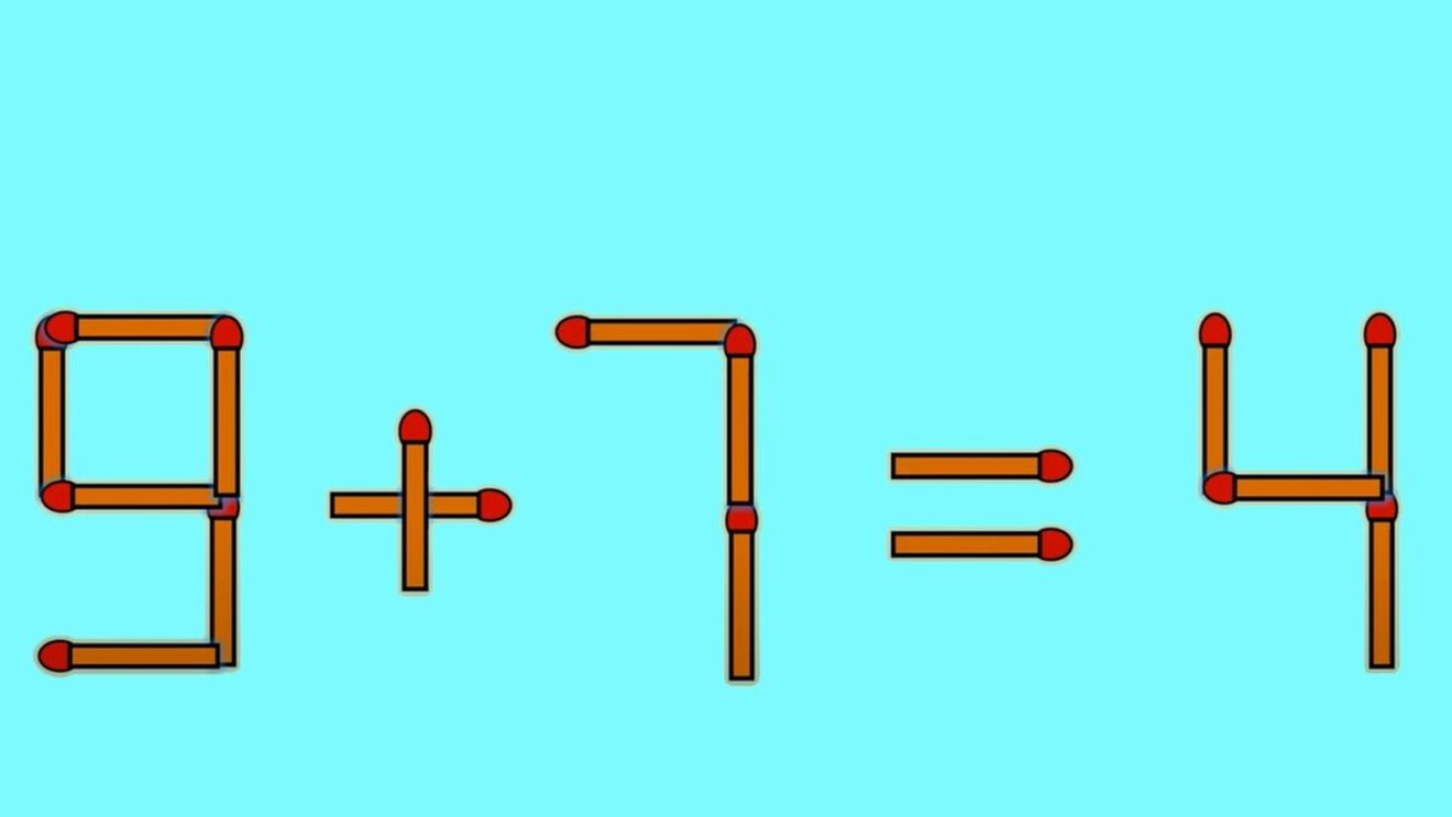 Test IQ exclusiv pentru genii | 9+7=4 este greșit. Pentru a corecta egalitatea, mutați un singur chibrit