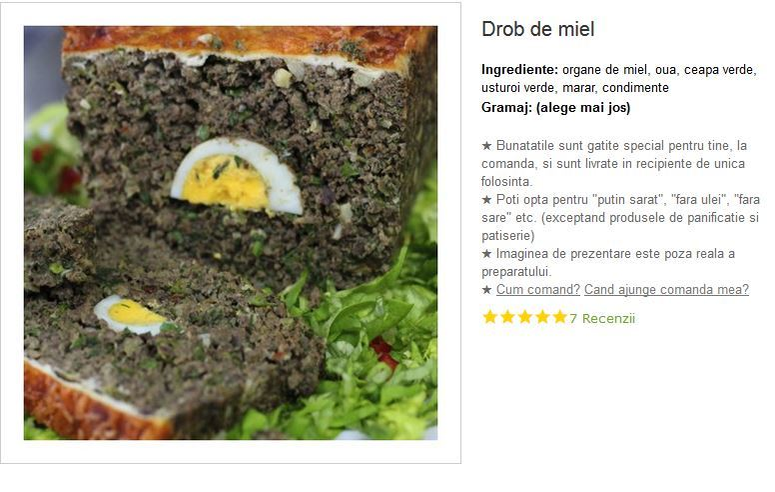 Drobul din carne de miel e comercializat pe diverse site-uri şi cu 120 de lei / kilogramul