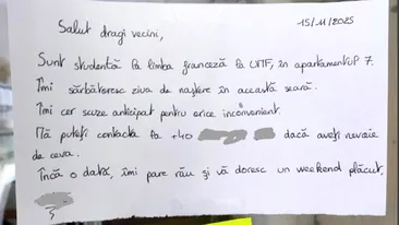 Bilețelul lipit pe afișier prin care o studentă din Cluj și-a anunțat vecinii că îmi sărbătoresc ziua în această seară. Ce s-a întâmplat la 23:59