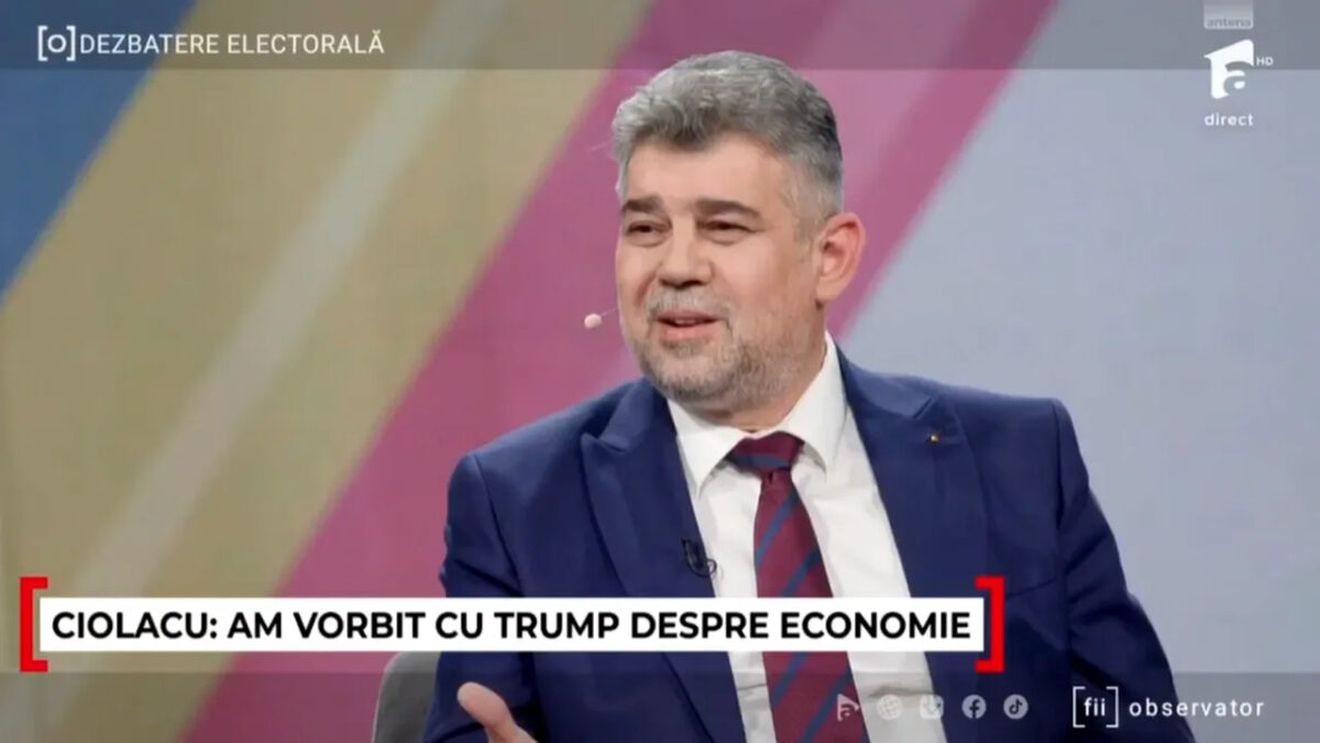 Marcel Ciolacu, a doua convorbire cu TRUMP: Îmi place foarte mult de Donald Trump. Eu l-aș fi votat cu două mâini pentru această funcție