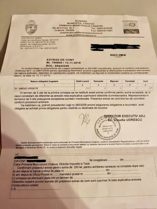 Înștiințarea de plată către antrenorul care a murit acum doi ani