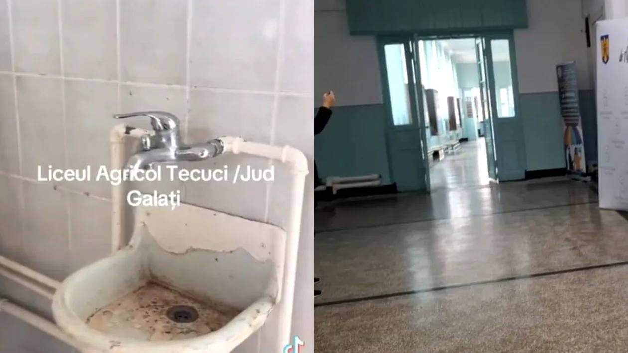 Imaginile groazei dintr-un liceu din Galați. Wc-uri turcești și chiuvete ruginite