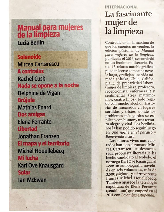 ”Solenoid”, numărul 2 între cele mai bune cărți ale ultimului deceniu în Spania (La Vanguardia)