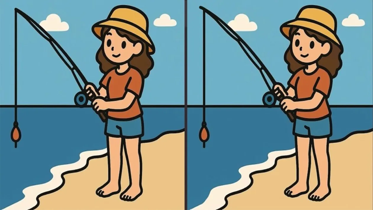 Test de inteligență | Aceste două tinere care pescuiesc par identice, dar nu sunt. Găsiți cele 3 diferențe!