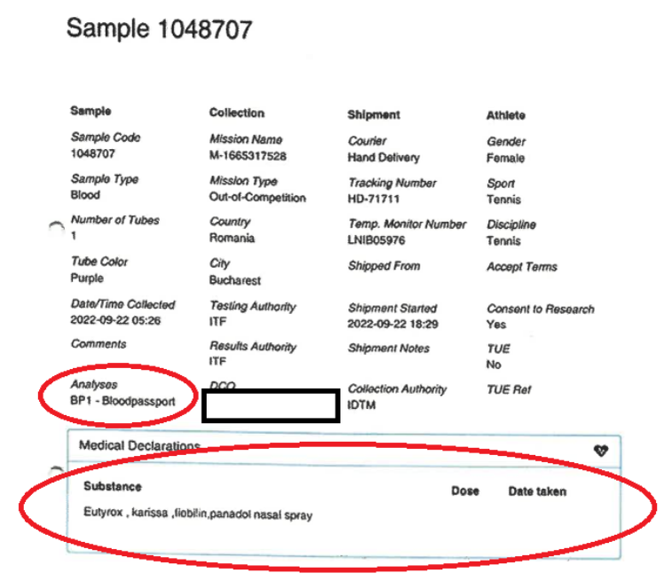 Document oficial cu privire la cazul de doping al Simonei Halep/ Sursa foto: RomâniaTV.net