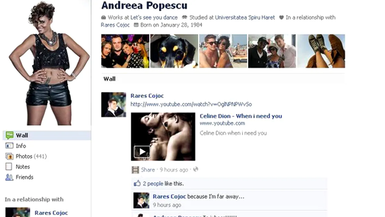 VIDEO Andreea Popescu primeste dedicatii pe Facebook! Vezi de la cine!