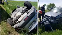 Accident teribil cu 3 mașini în Teleorman! Impactul a fost atât de puternic, încât unul dintre autoturisme s-a răsturnat. Cine sunt victimele