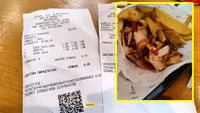 Nu este o eroare! Câți bani a dat o româncă pentru un gyros într-un fast-food din Grecia