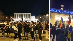 Proteste halucinante la Spitalul din Bacău: "Hoții, asasinii!" - VIDEO