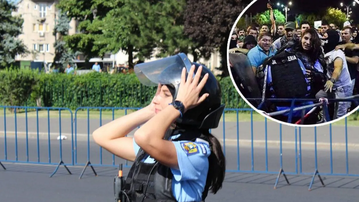 Primele imagini cu Ștefania, jandarmerița de 23 de ani bătută de huligani în Piața Victoriei! Ce i-a spus unui protestatar cu doar câteva ore înainte de incident: A vorbit tare frumos cu mine